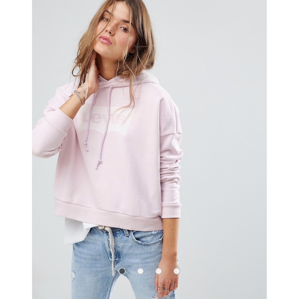 LEVIS | Batwing Logo Cropped Hoodie Pastel Pink